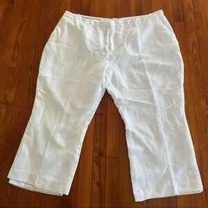 Jessica London White Linen Plants Plus Size 26